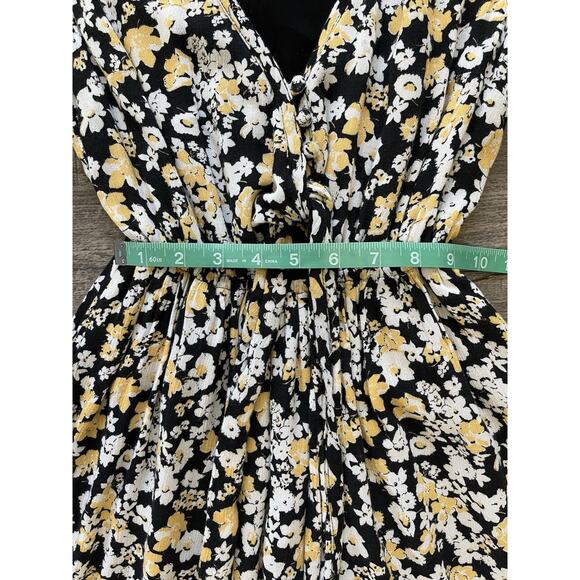 Abercrombie & Fitch Floral High-Low Flare Midi Dress Pocket Boho Bohemian XS - Picture 14 of 15